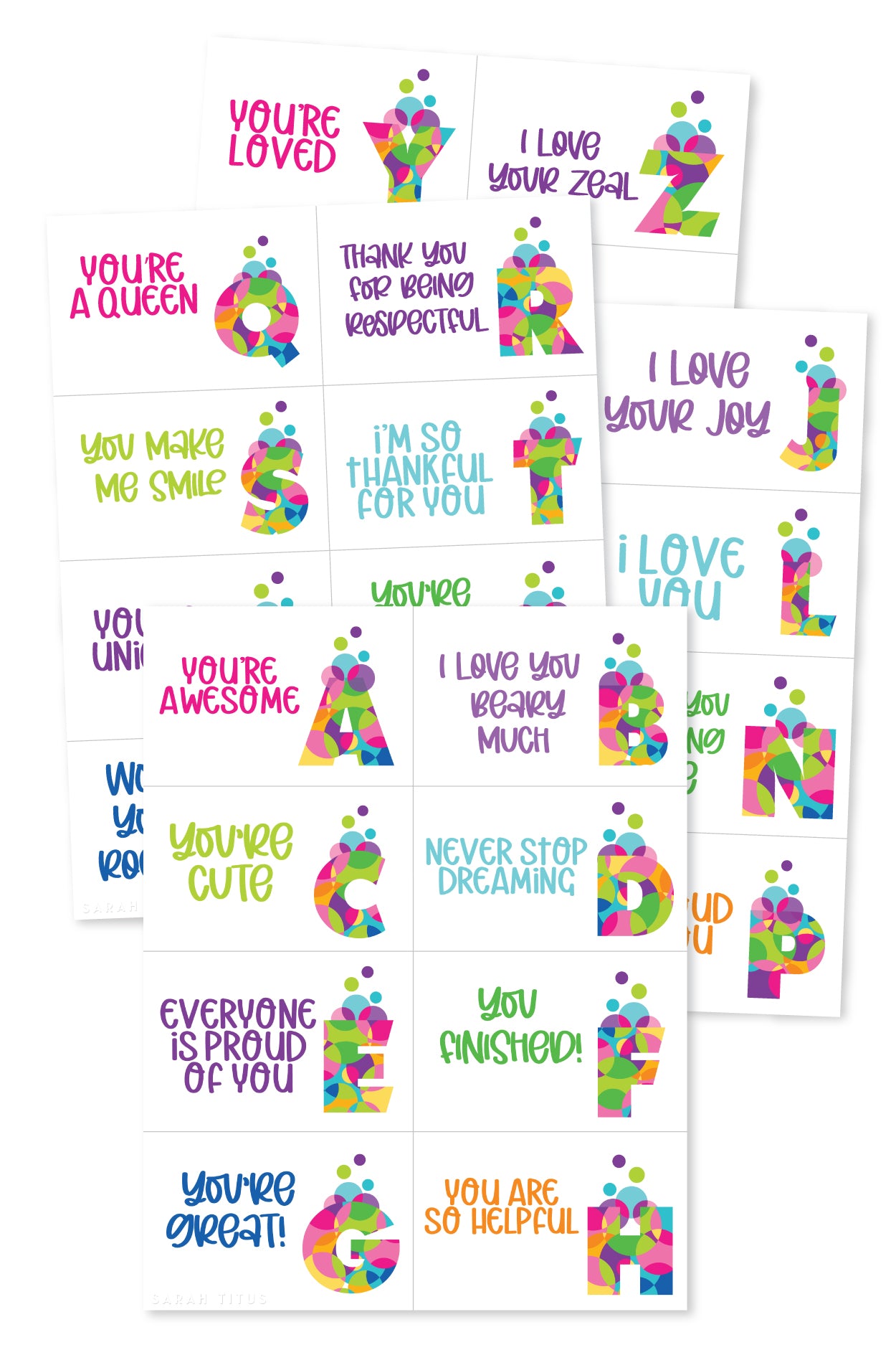 Colorful Monogram Lunch Box Notes