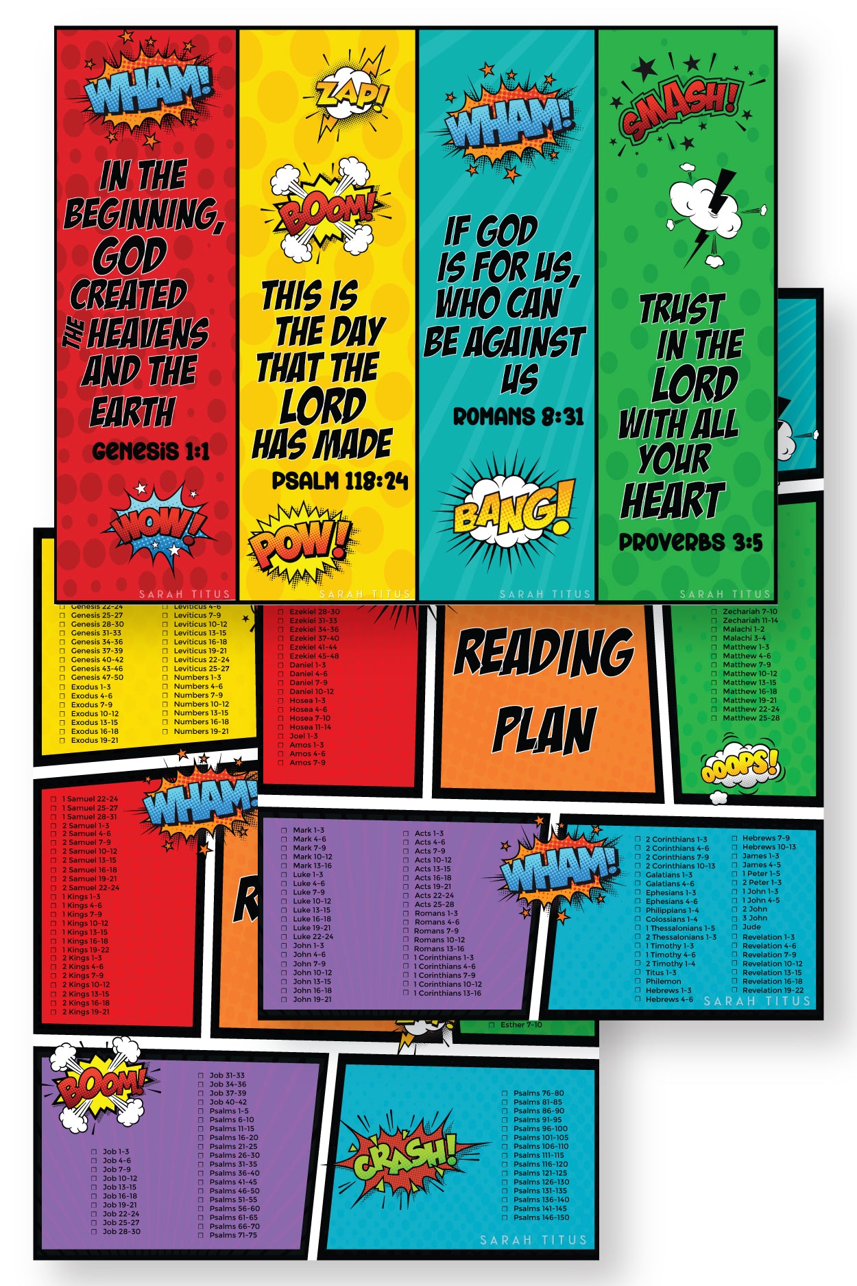 Comic Bible Reading Plan + Bookmarks