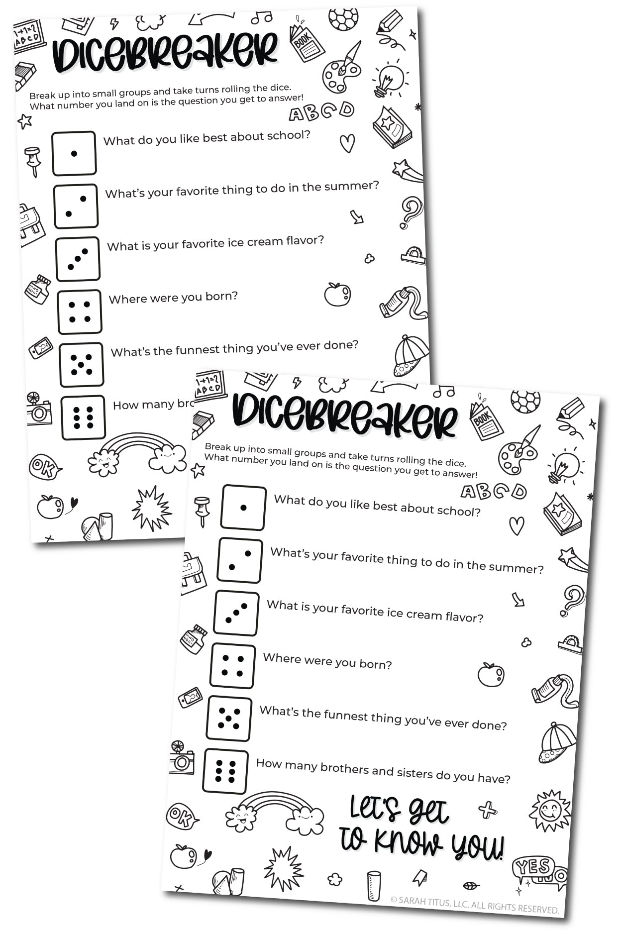 Dicebreaker - School (Doodles)