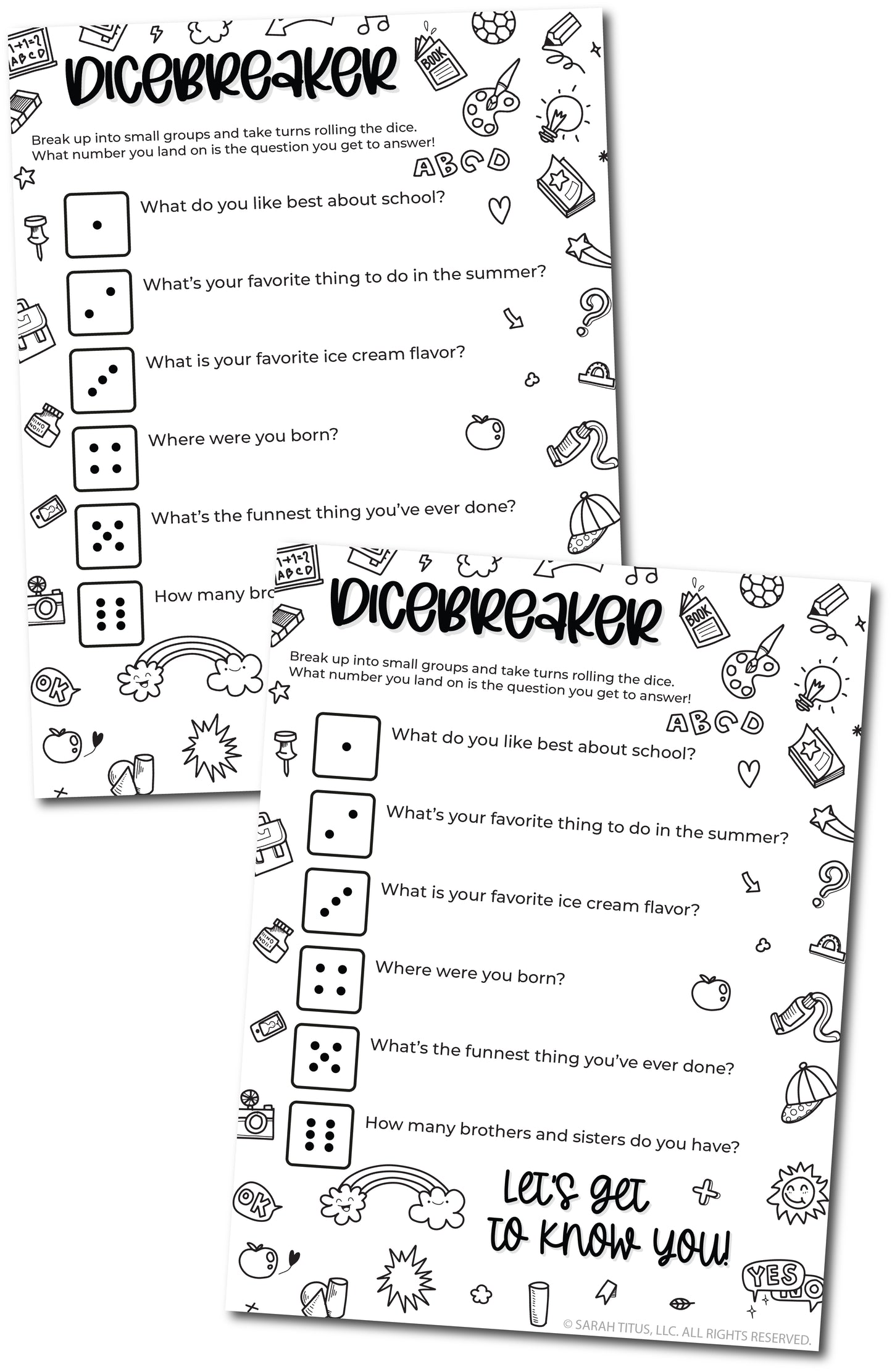Dicebreaker - School (Doodles)
