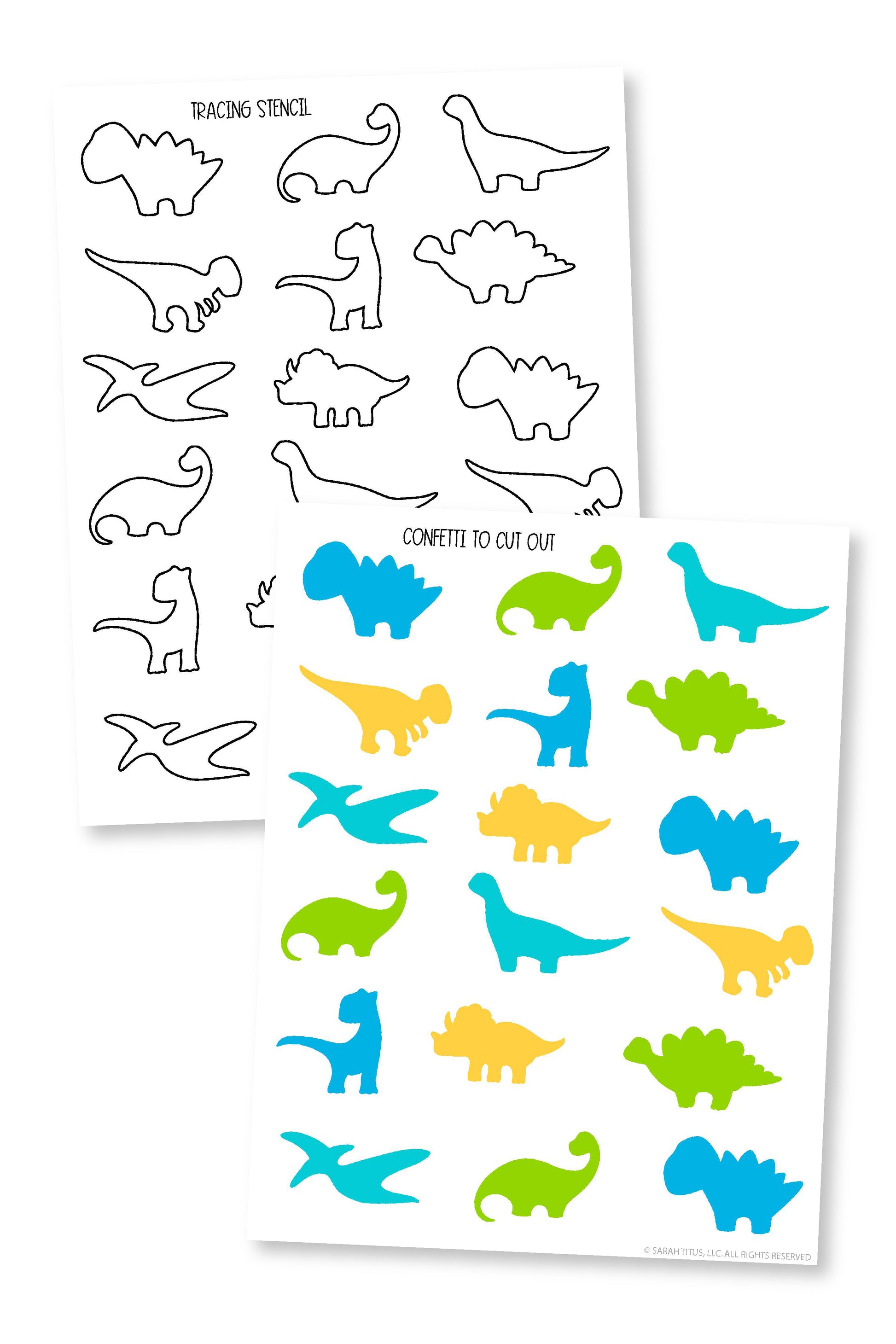 Dinosaur Confetti / Stencil Printables