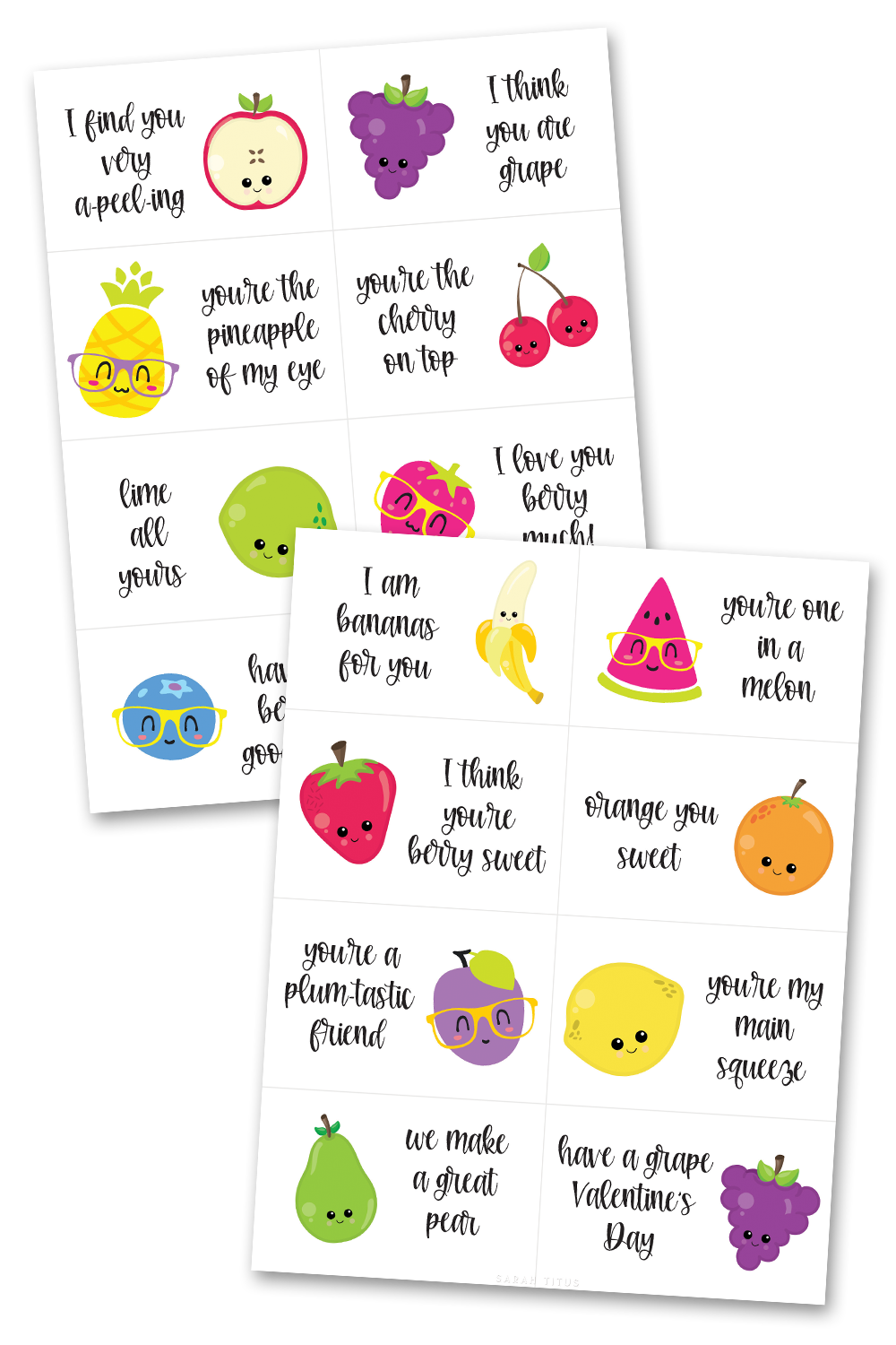 Fruit Valentine's Day Cards