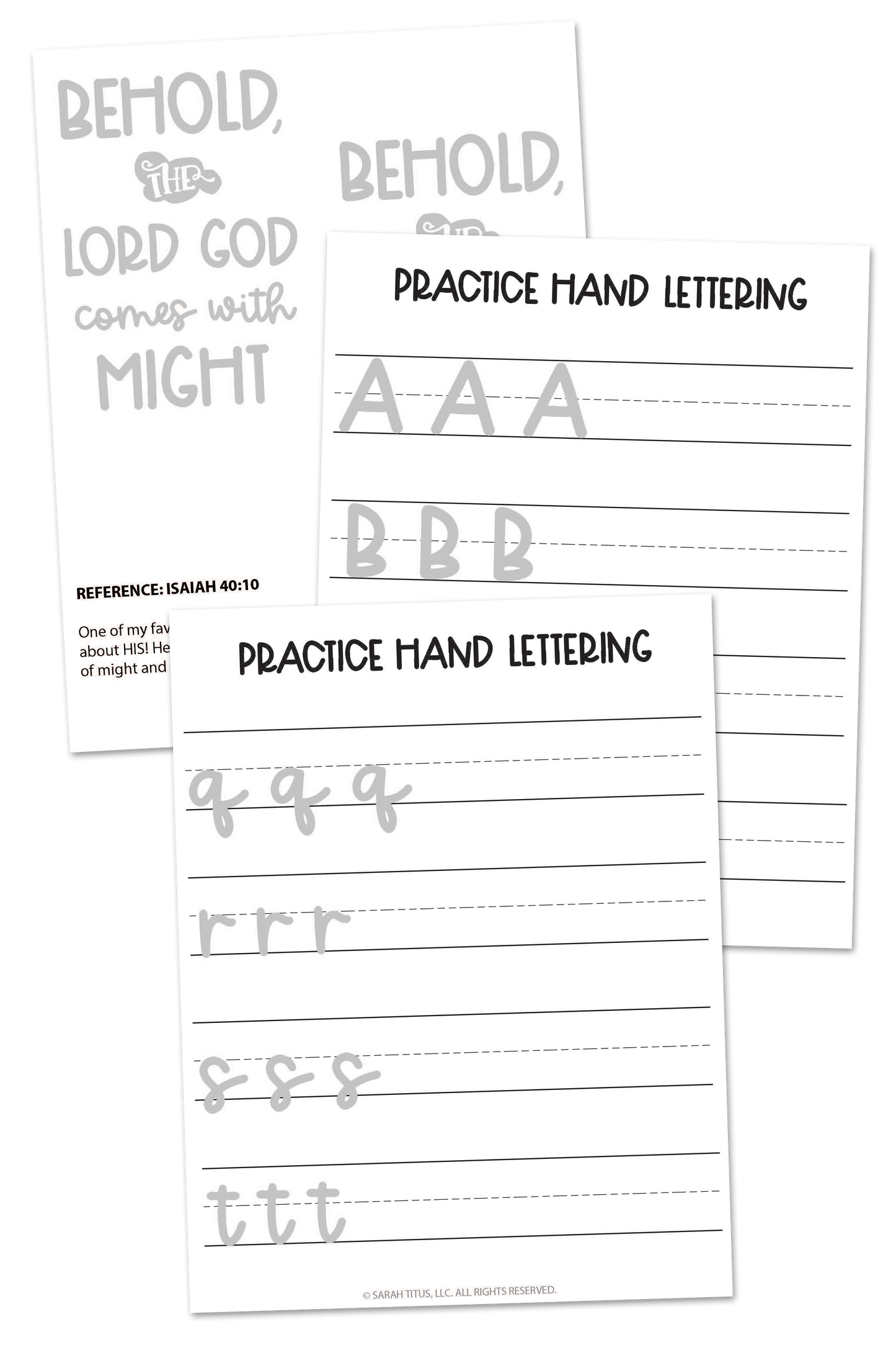 Hand Lettering Verses for Strength Printable Workbook