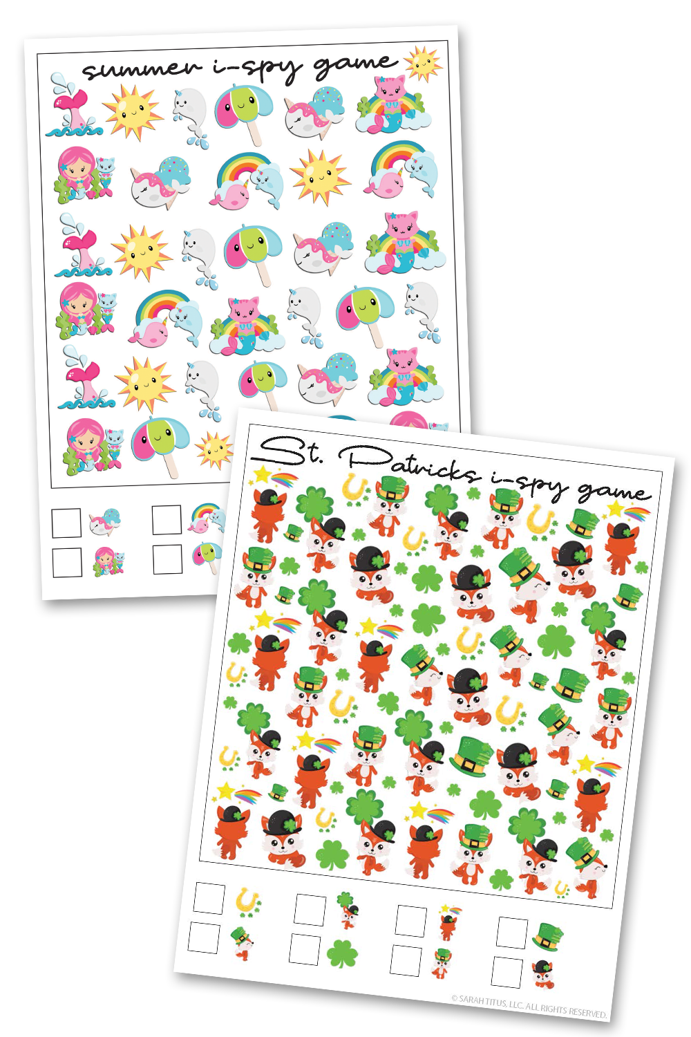 Holidays I-Spy Games Printables Pack