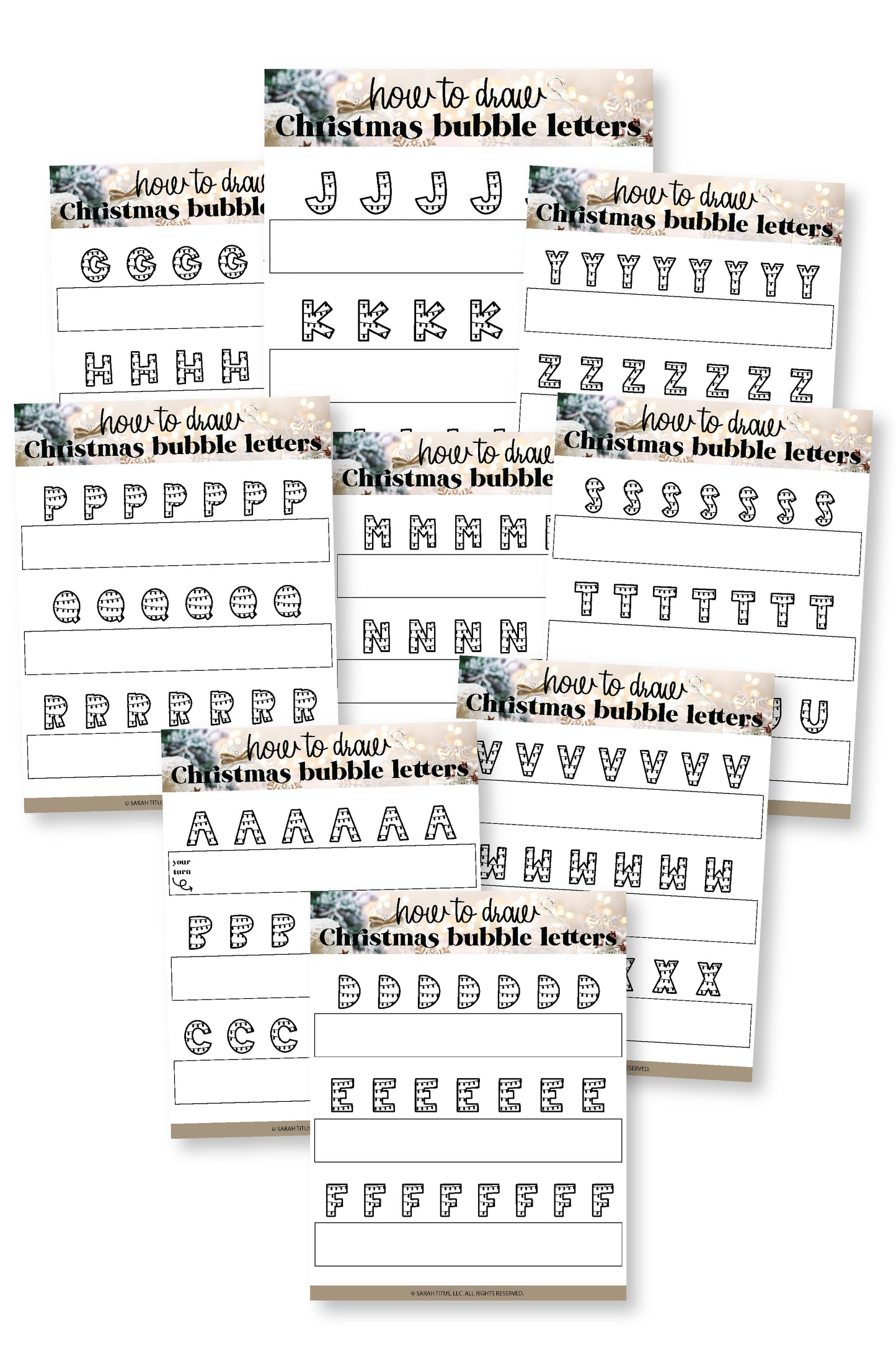 How to Draw Christmas Bubble Letters