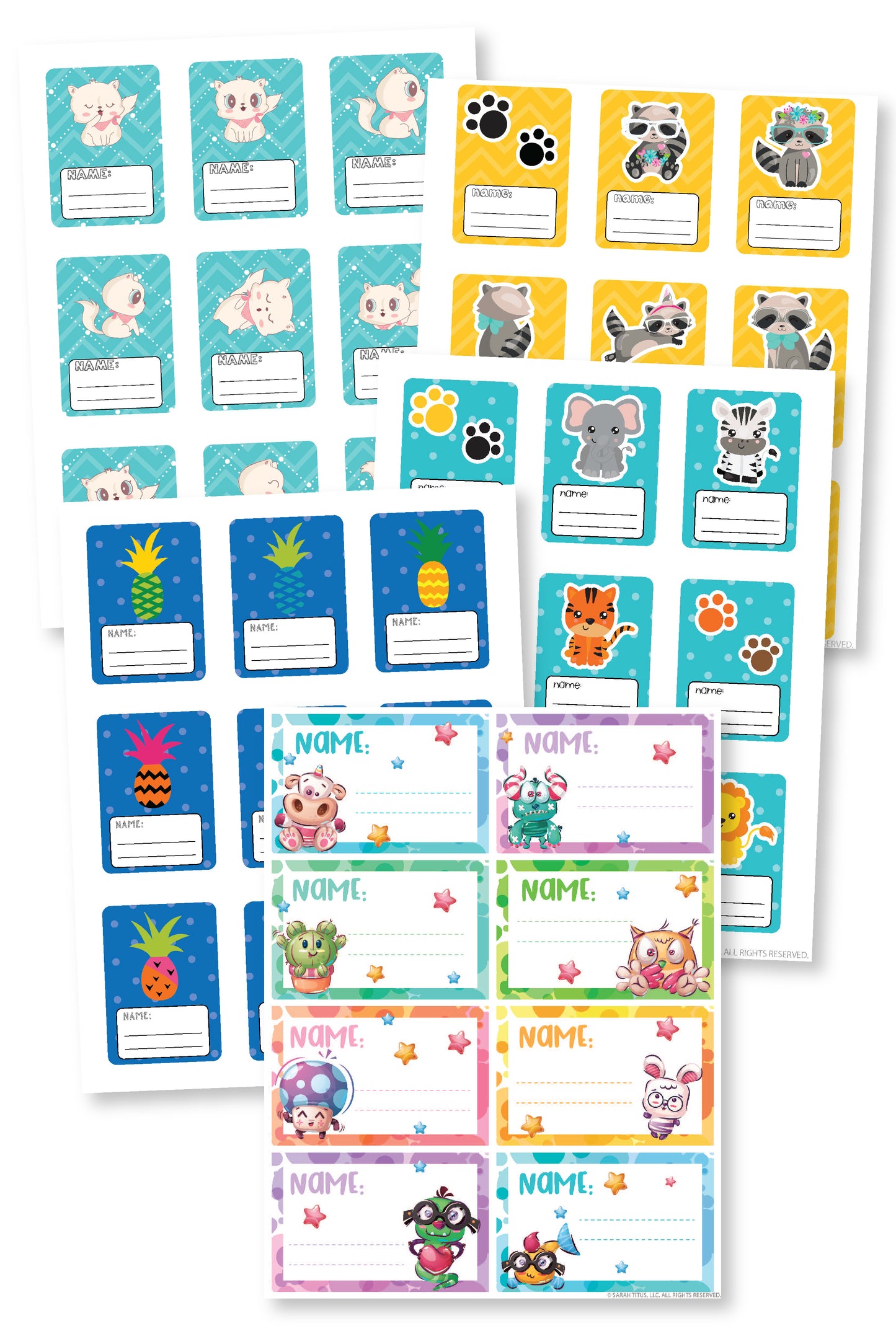 Kids Book Bag Tags