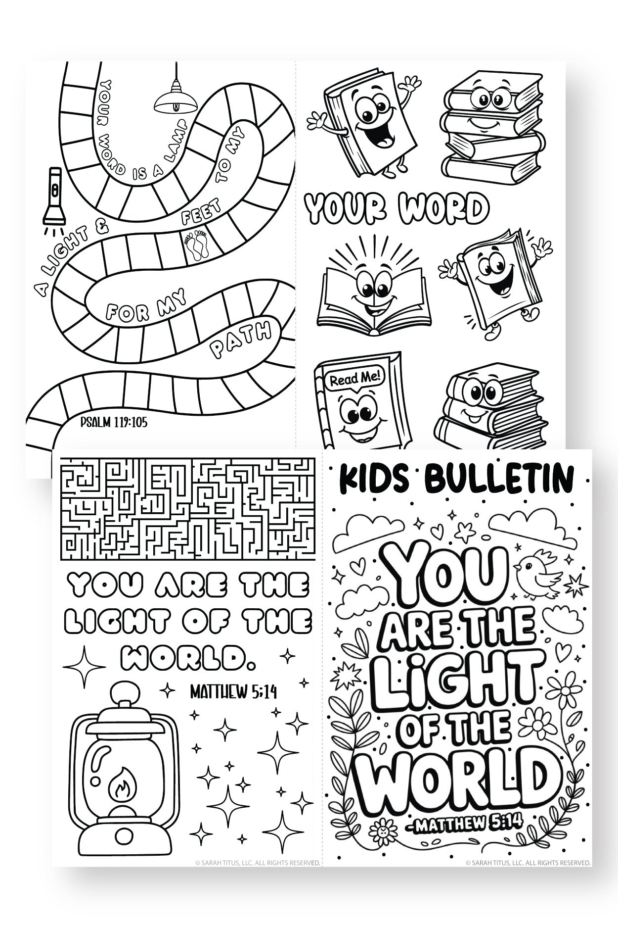 Kids Church Bulletin {Light of the World}