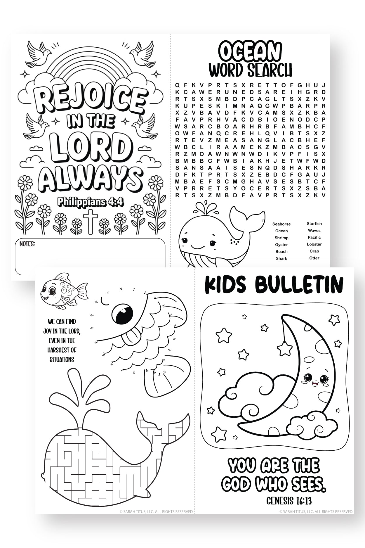 Kids Church Bulletin {Jonah}
