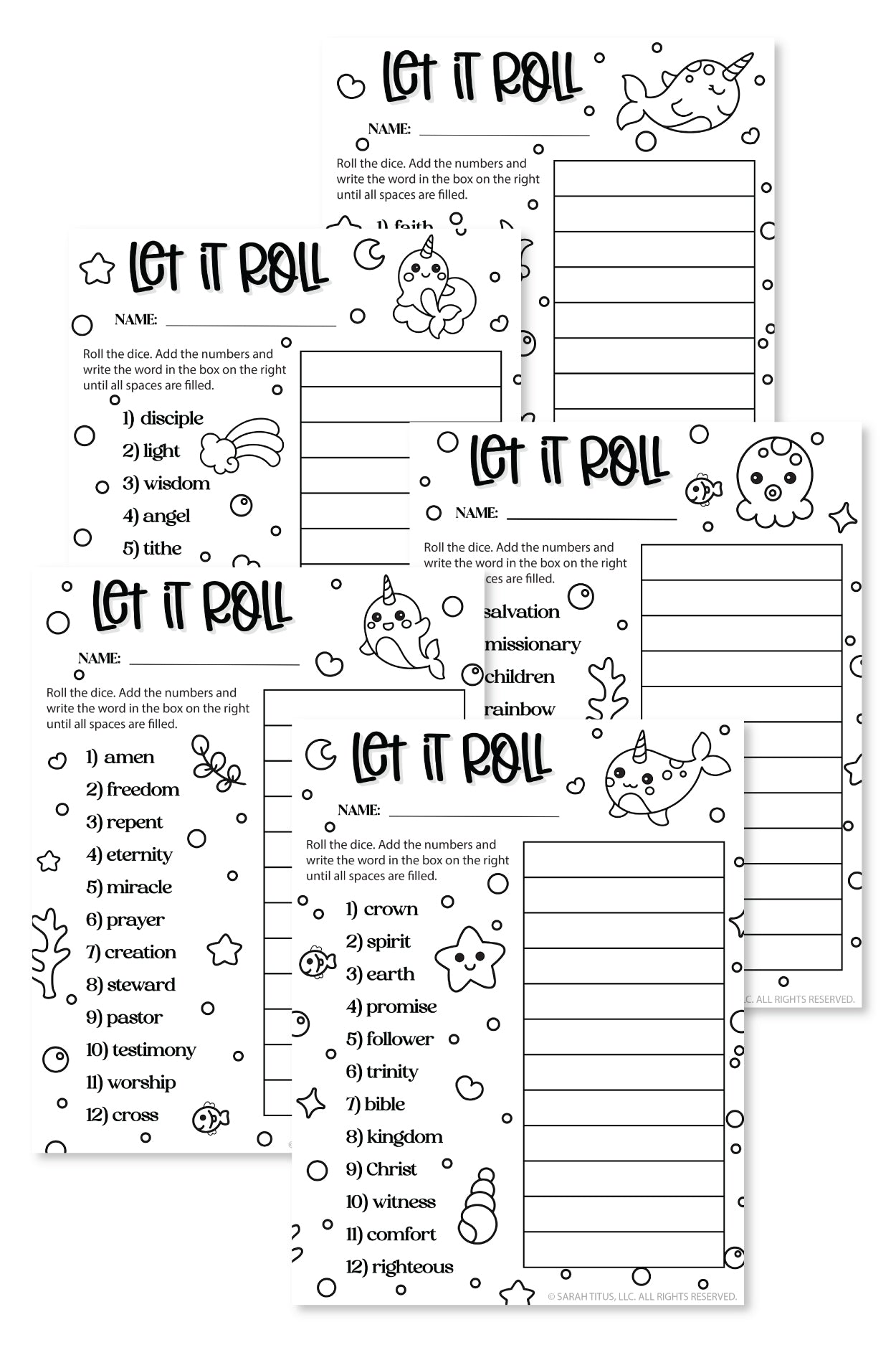 Let It Roll Spelling Game (Christian)