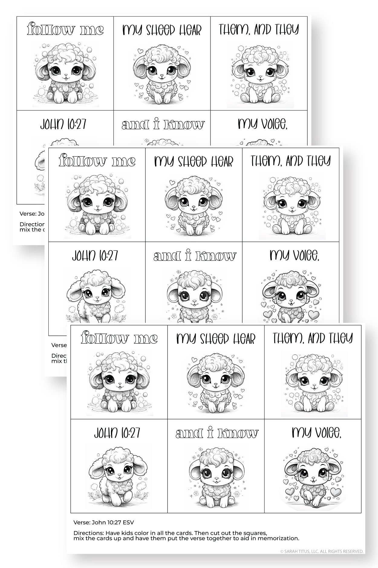 Memorize John 10:27 Coloring Mixup Cards