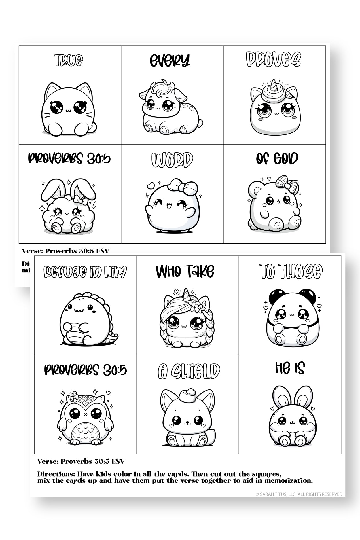 Memorize Proverbs 30:5 Coloring Mixup Cards