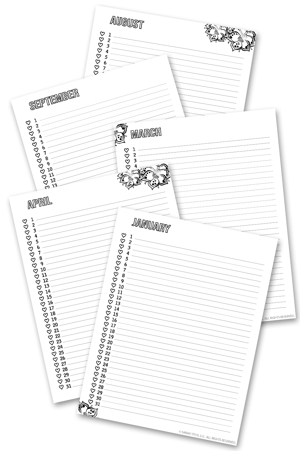 Monthly Planner - Coloring