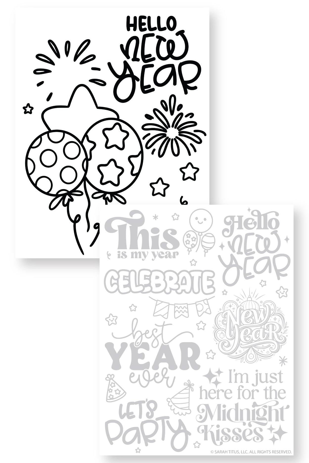 Coloring New Year's Daily Planner {10 Pages}
