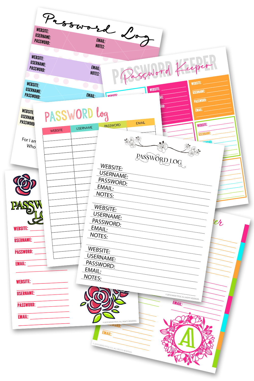 Password Keeper Log Printables