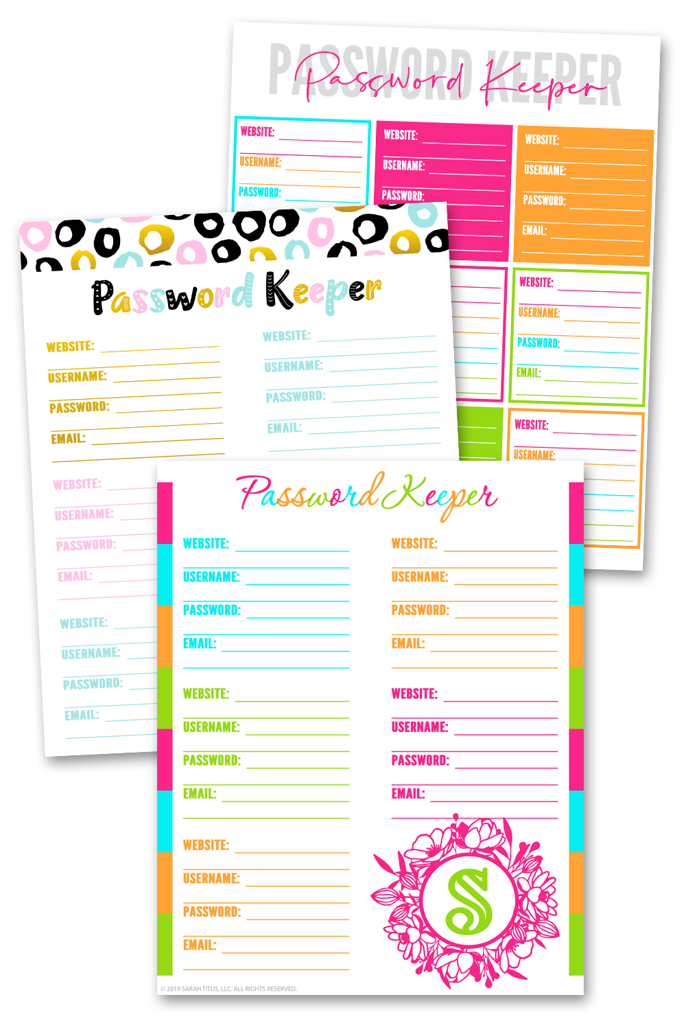 Password Keeper Log Printables