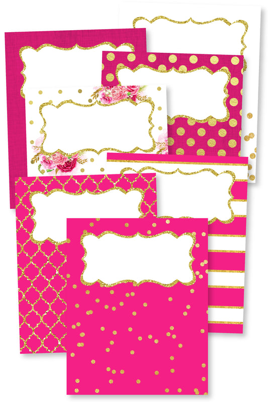 Pink & Gold Binder Covers & Dividers