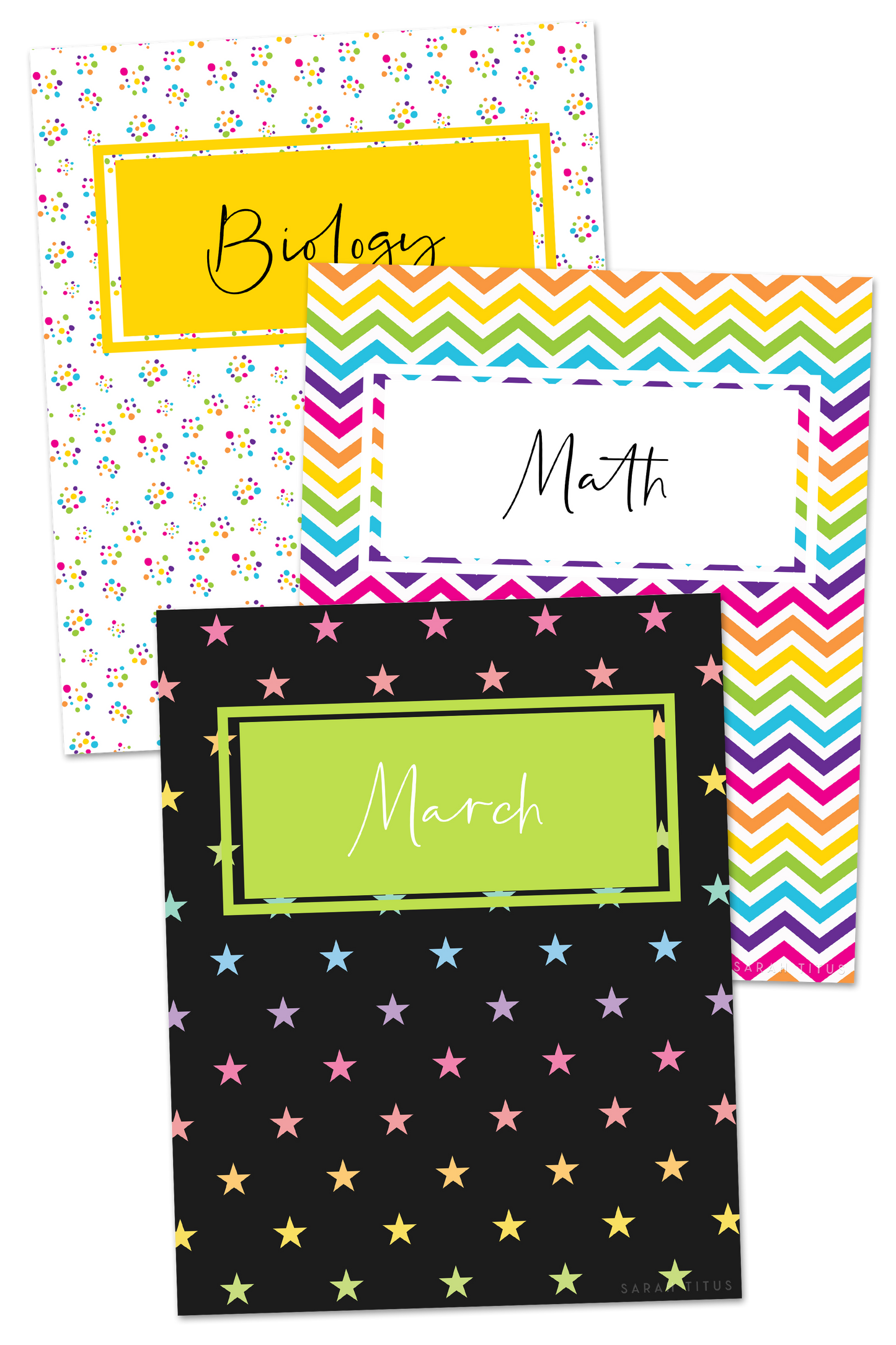 School Binder Covers Dividers