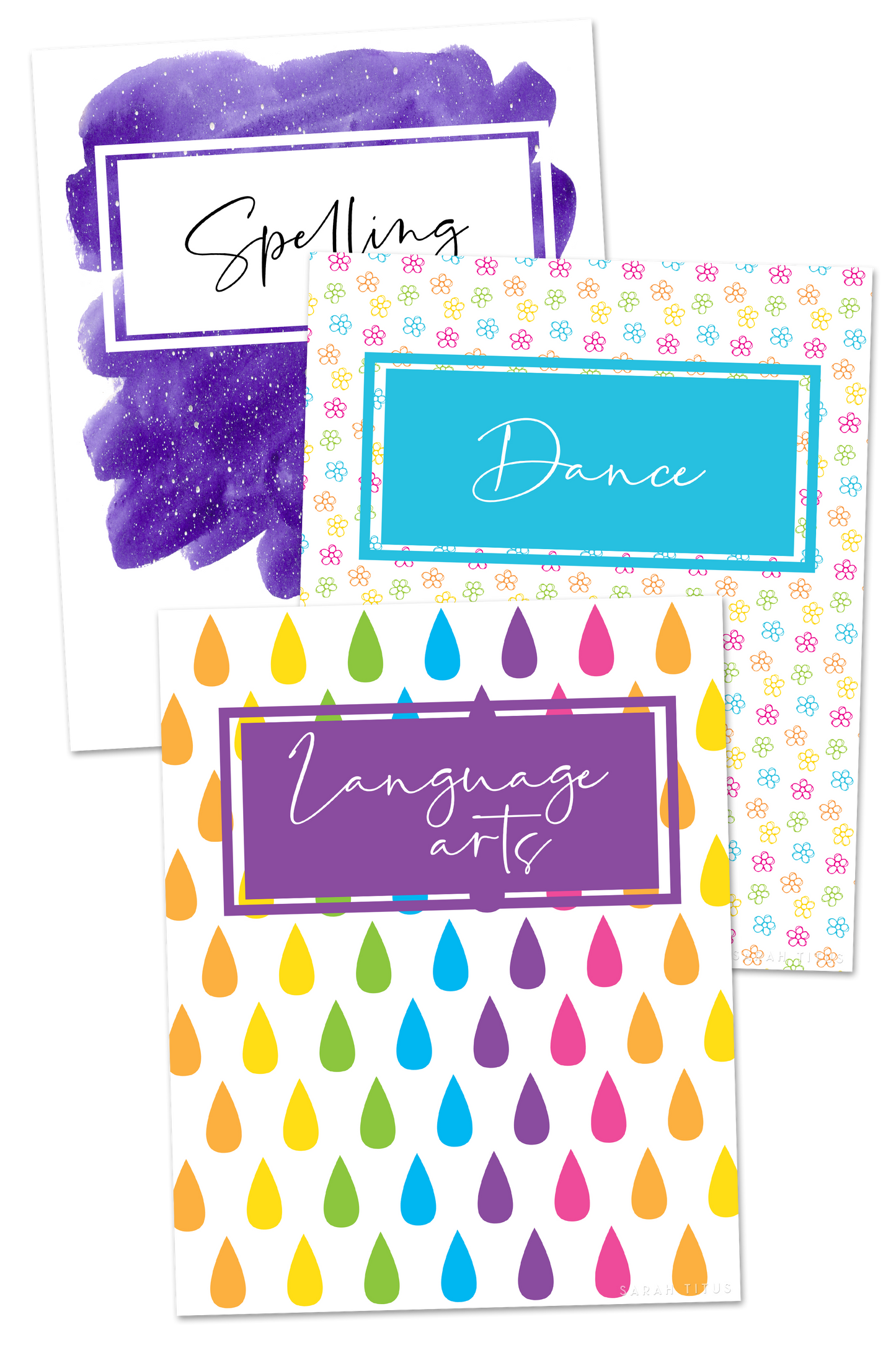 School Binder Covers & Dividers Printable Sheets