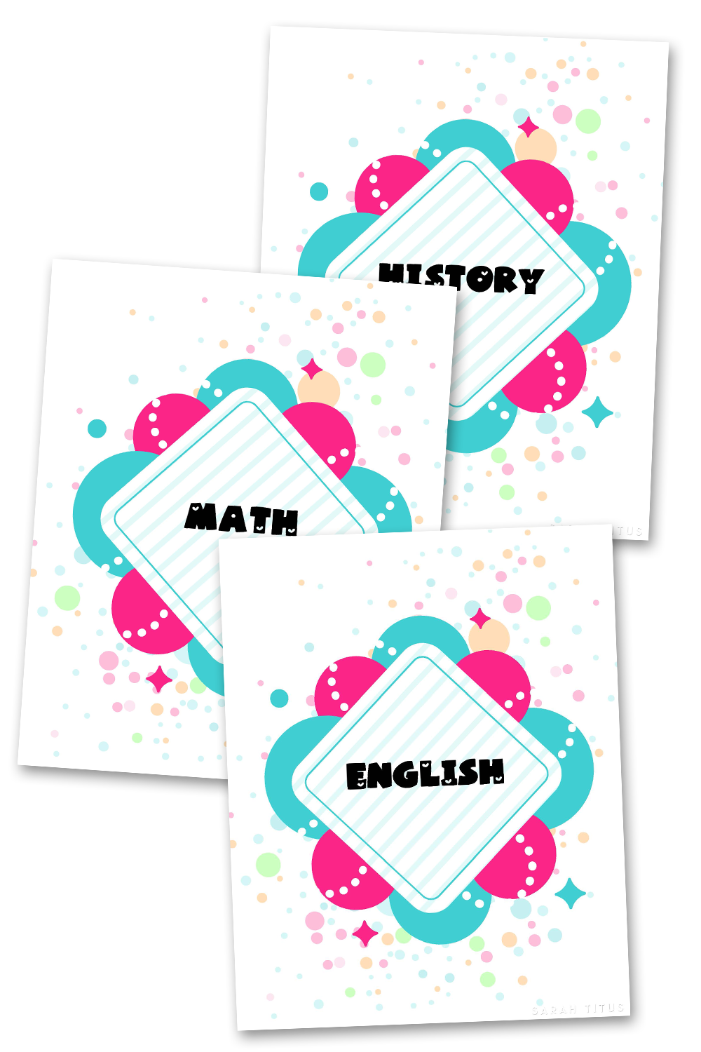 Subjects Binder Covers