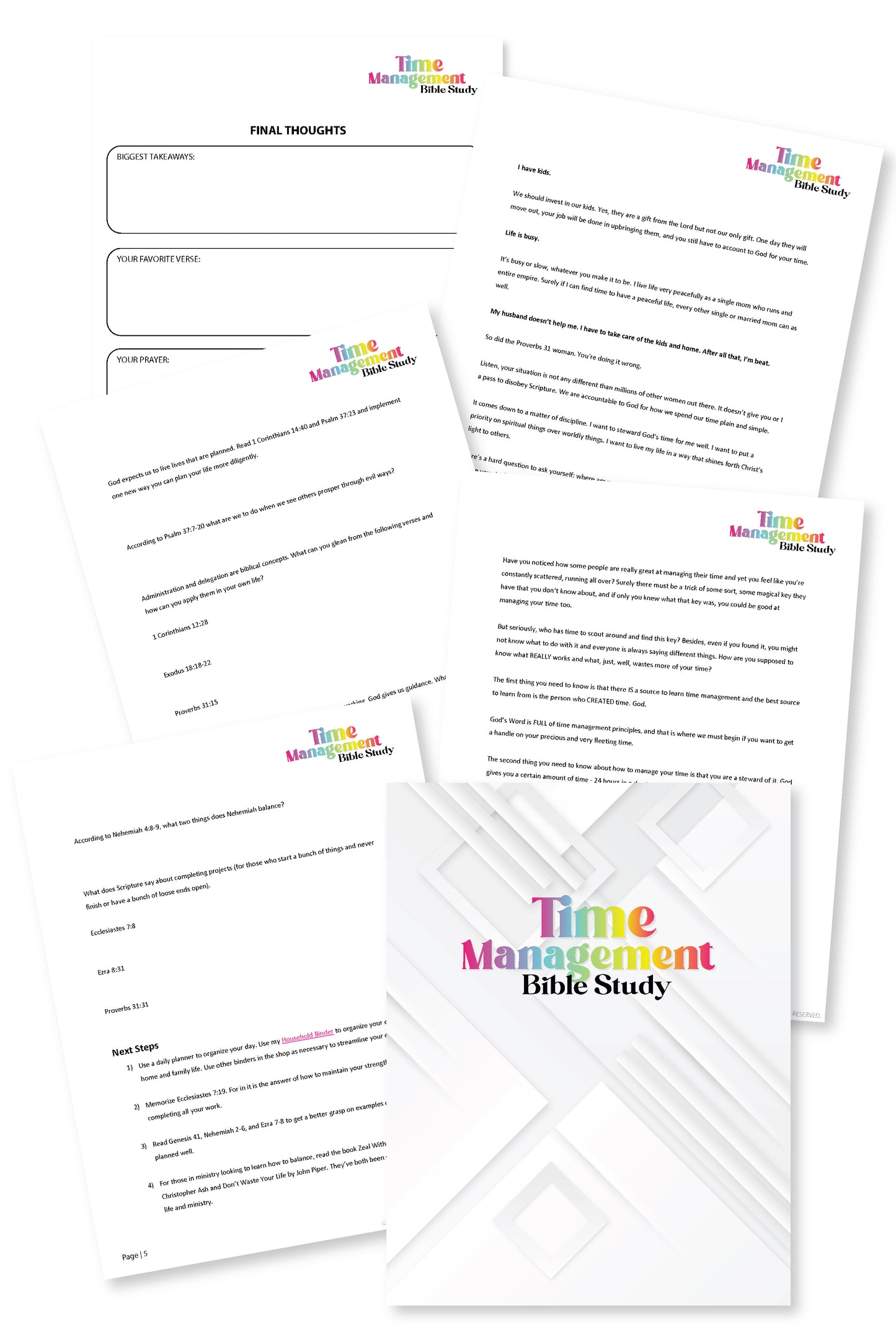 Time Management Bible Study {8 Pages}