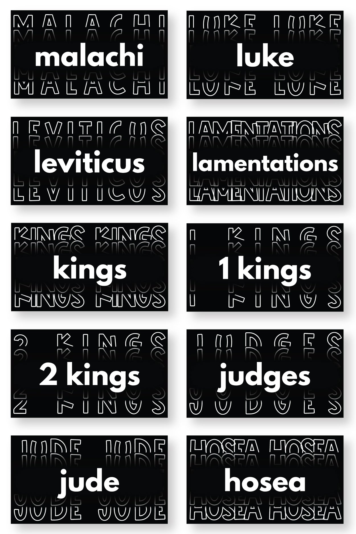 Typography Sermon Series Graphics {Books of the Bible}
