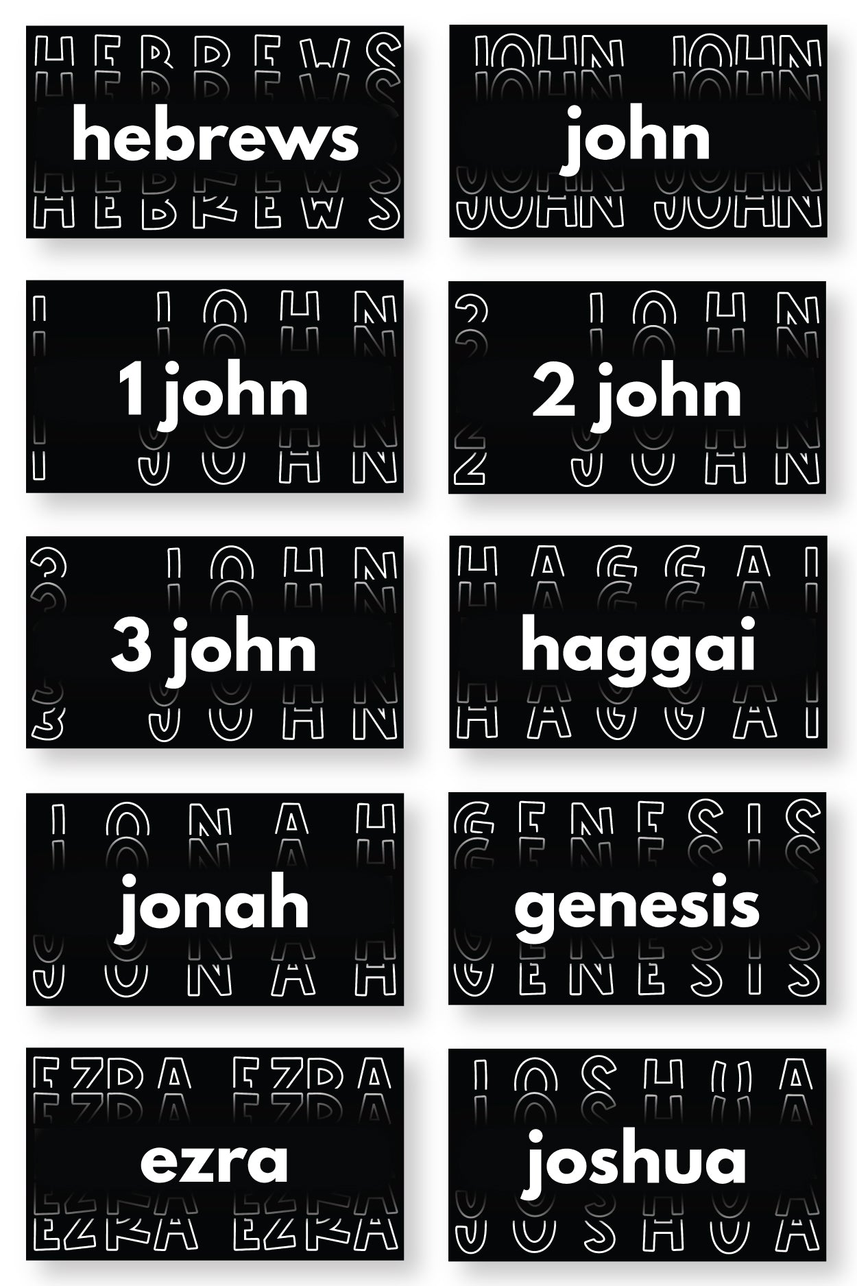 Typography Sermon Series Graphics {Books of the Bible}