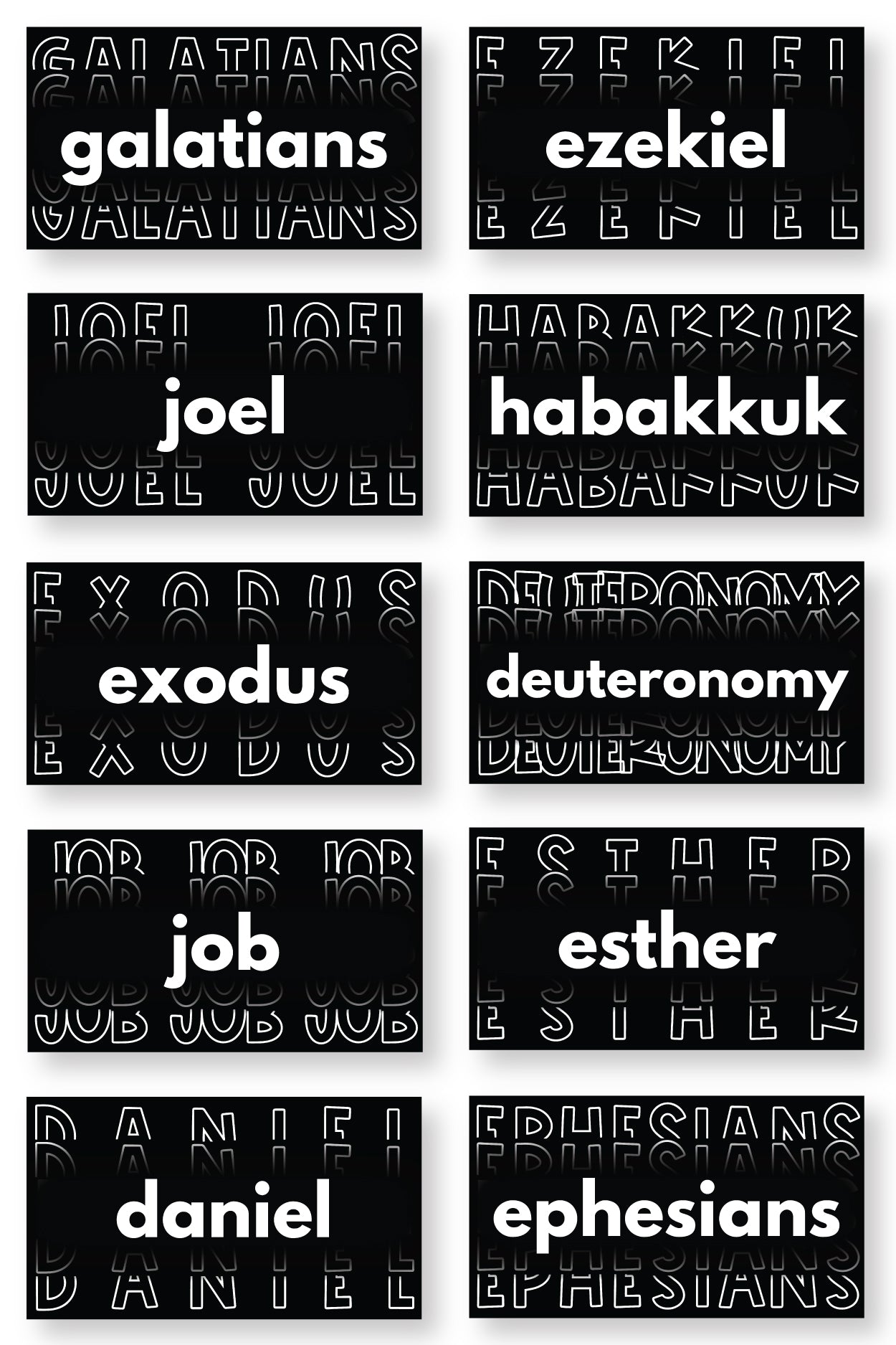 Typography Sermon Series Graphics {Books of the Bible}