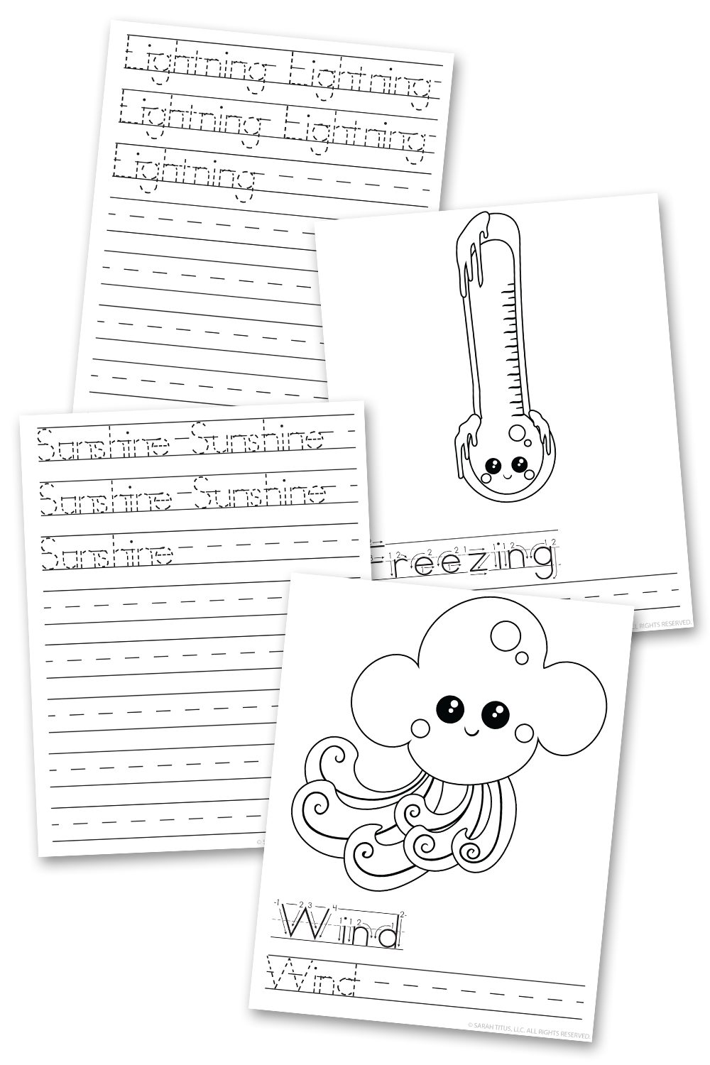 Weather Handwriting Practice Sheets