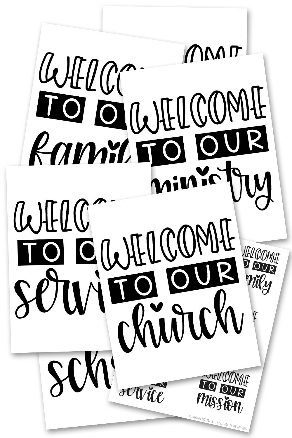 Welcome to Our Church Poster & Stickers Set