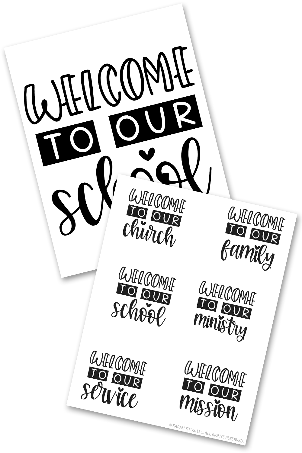 Welcome to Our Church Poster & Stickers Set