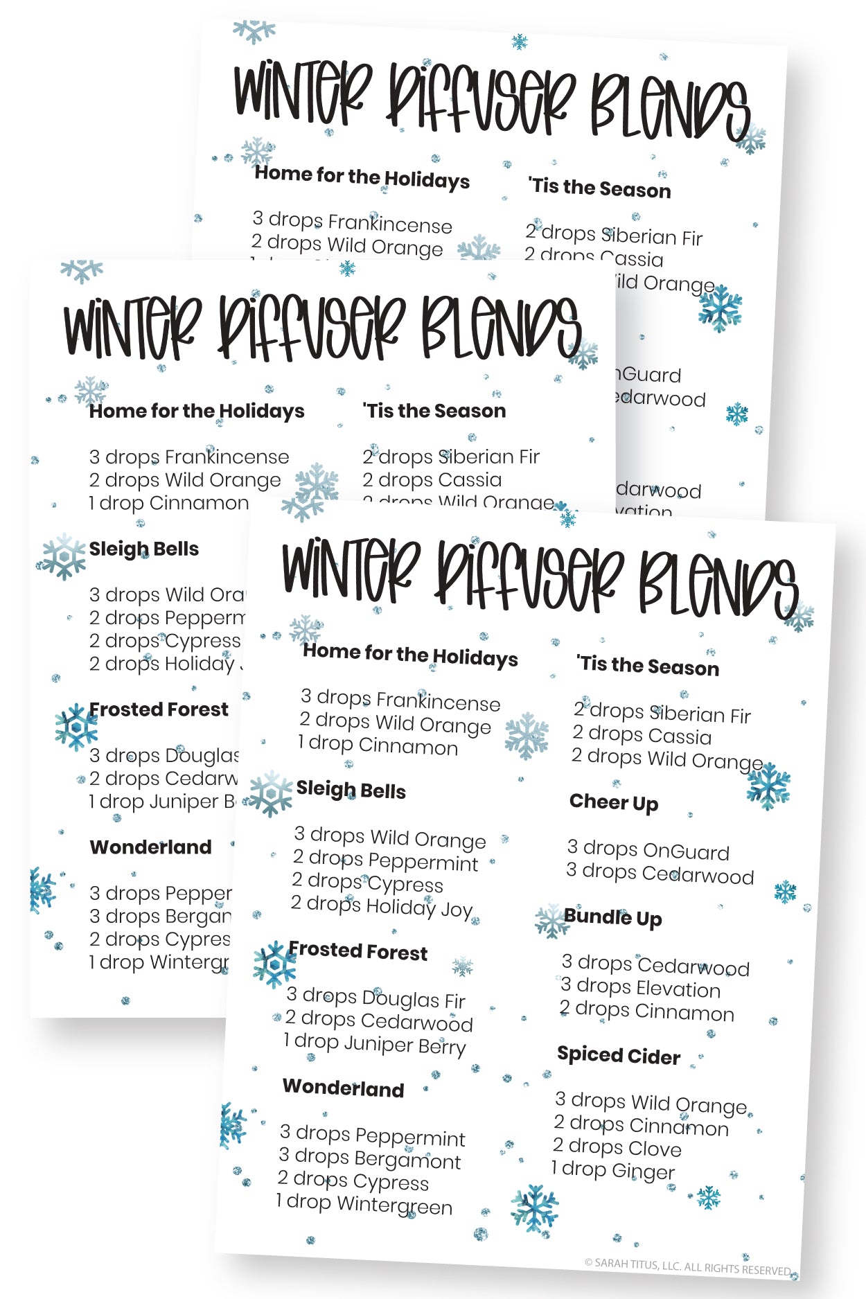 Winter Diffuser Blends