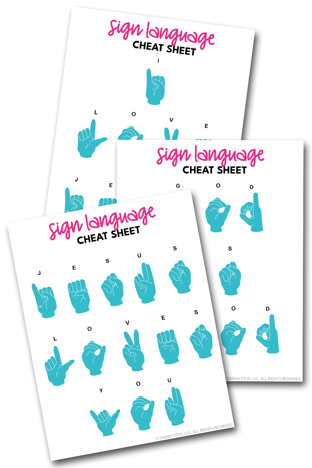 Christian Sign Language Cheat Sheets