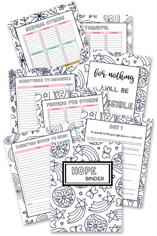 Coloring Hope Binder (31 Day Christian Devotional)