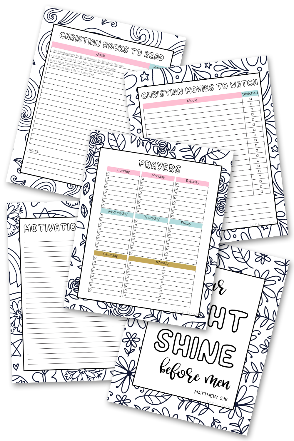 Coloring Hope Binder (31 Day Christian Devotional)