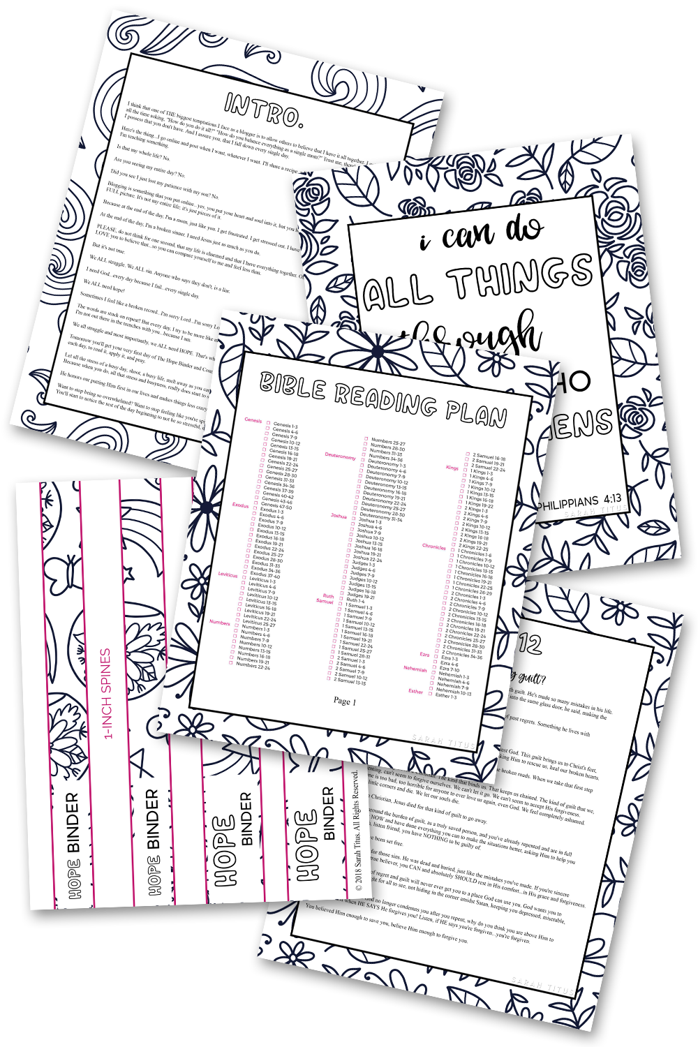 Coloring Hope Binder (31 Day Christian Devotional)
