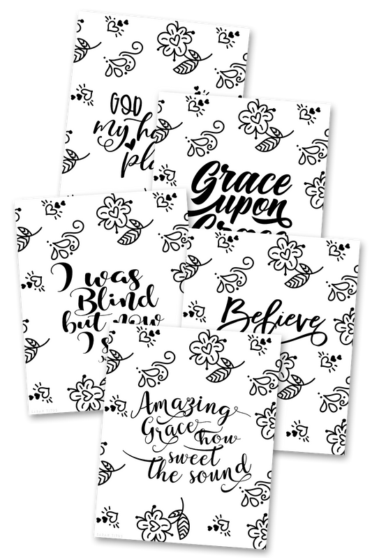 Inspirational Flower Coloring Sheets Pack