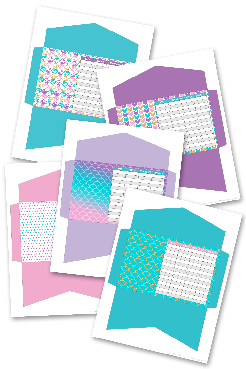 Mermaid in the Sea Cash Envelopes
