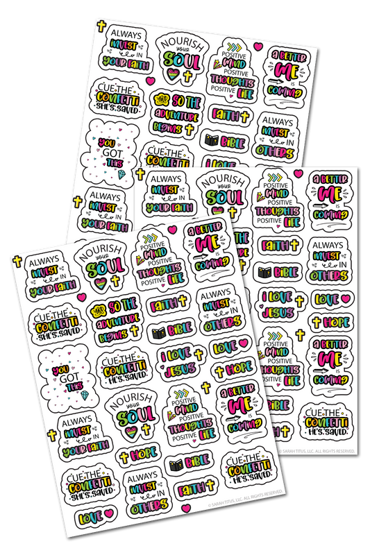 Rainbow Faith Planner Stickers