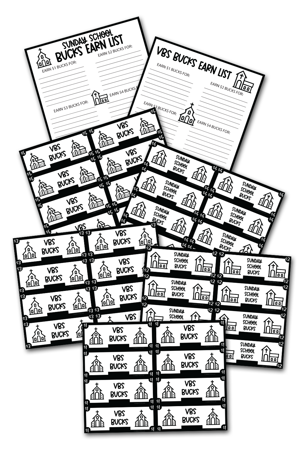 vbs-bucks-sunday-school-6-pages-sarah-titus for Free Printable Printable Bible Bucks VBS Bucks Sunday School 6 Pages – Sarah Titus for Free Printable Printable Bible Bucks