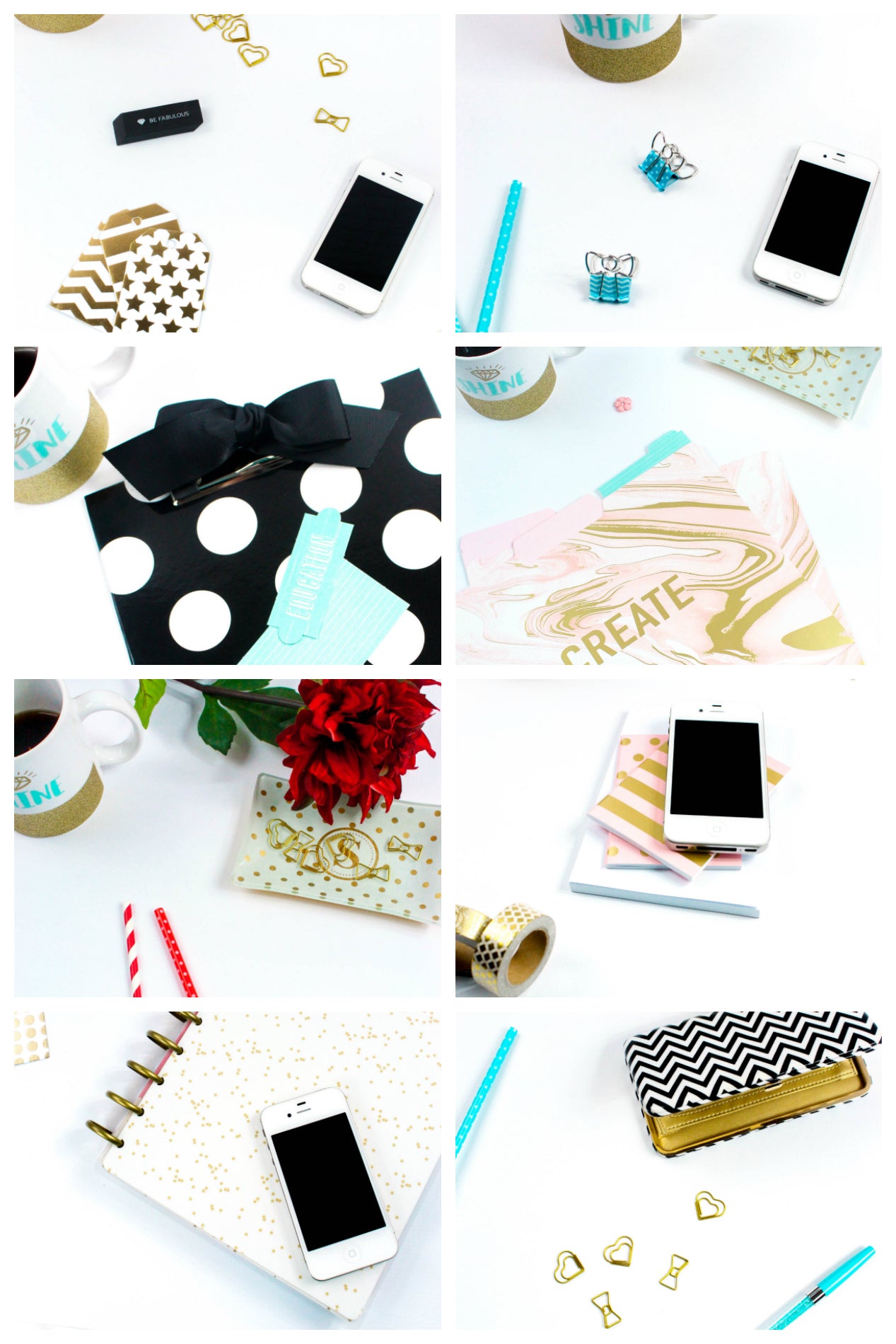 White Styled Desktop Photo Set {17 Photos}