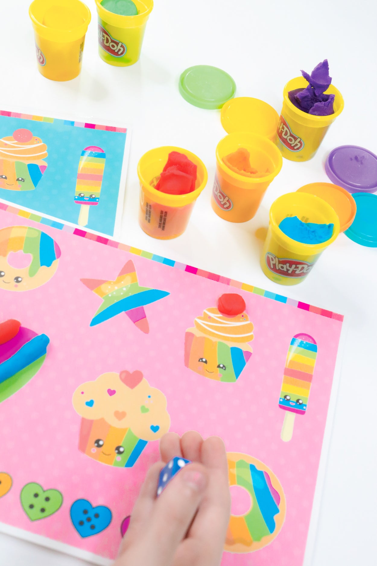 Rainbow Playdough Mat Game