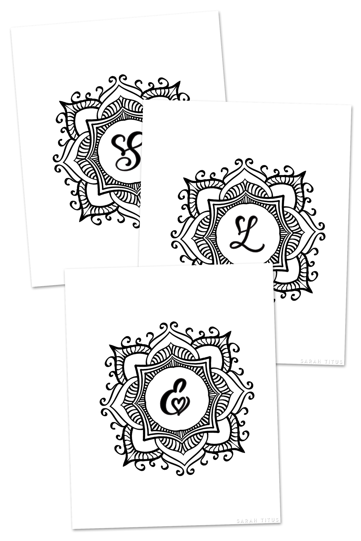 26 Colorable Monogram Wall Art Prints