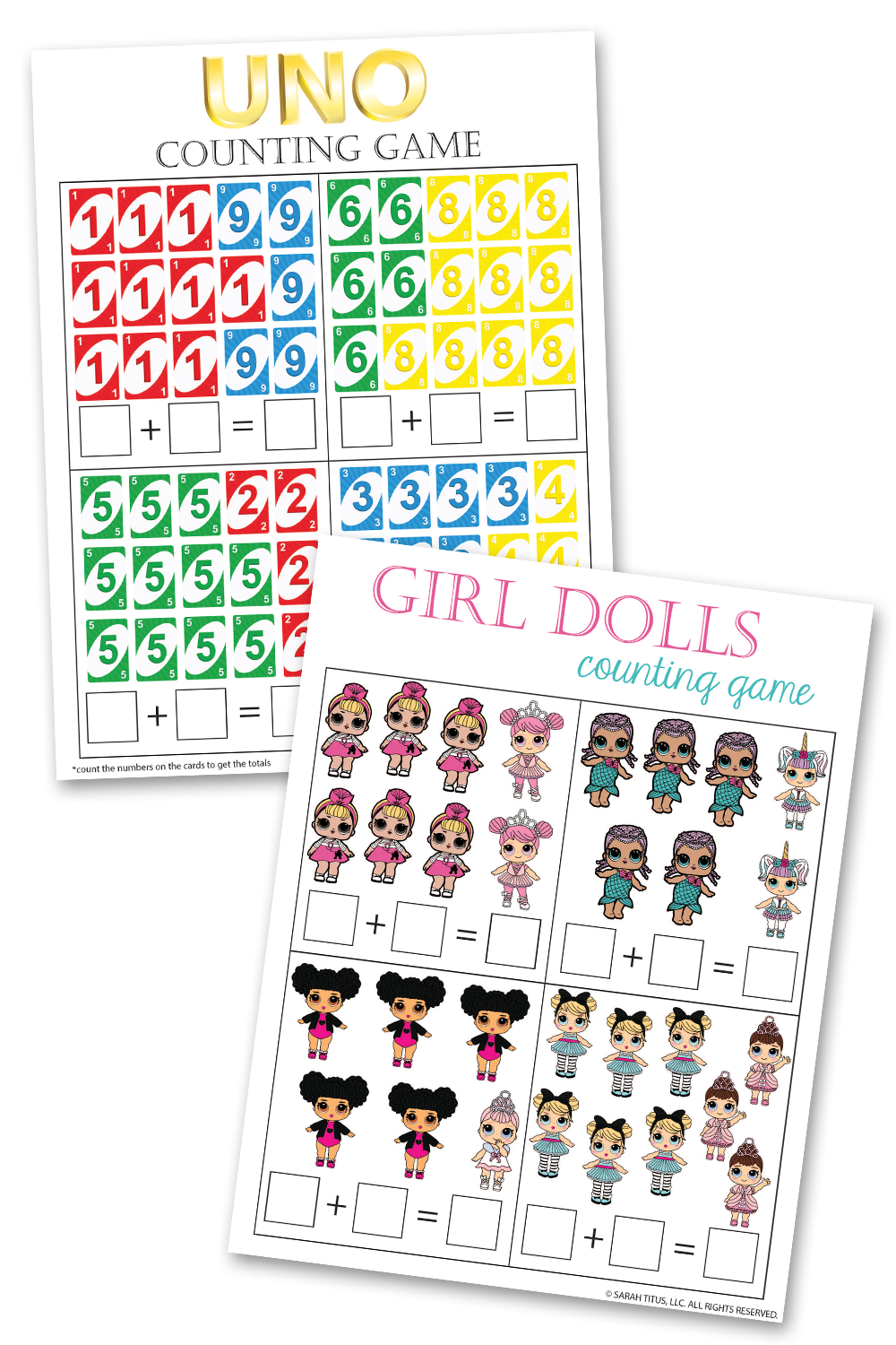 Addition Counting Math Worksheets Printables
