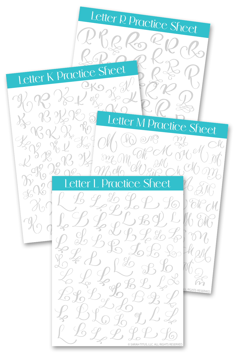 Alphabet Hand Lettering Practice Sheets PDF AND JPGS