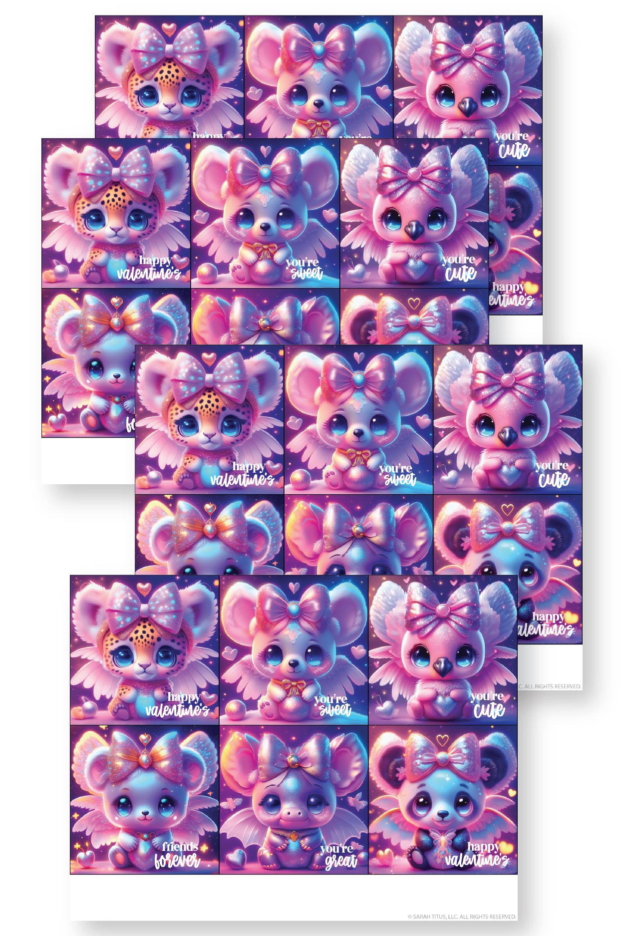 Angel Animals Valentine's Day Cards