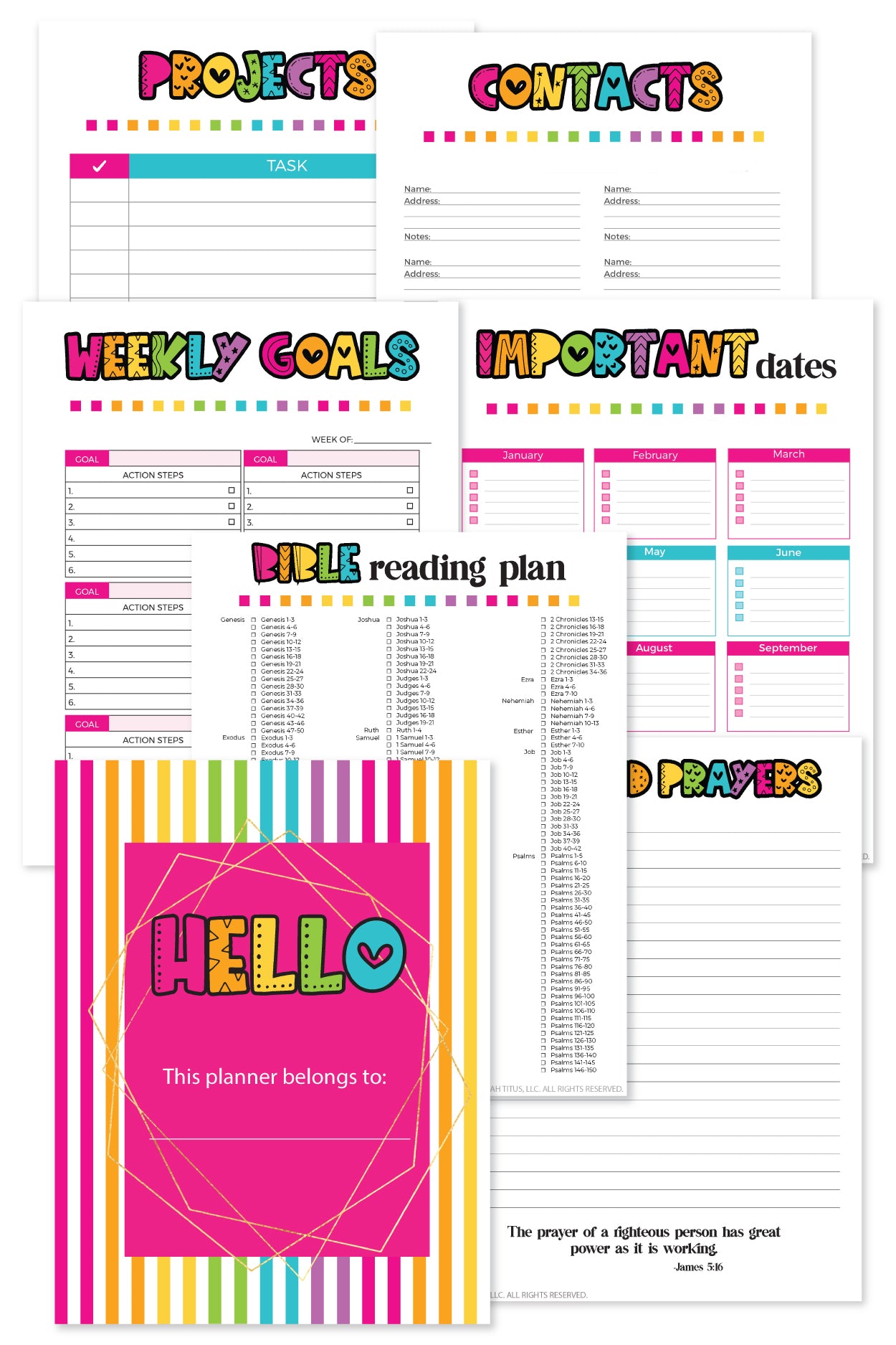 Undated Bible Daily Planner {500+ Pages}