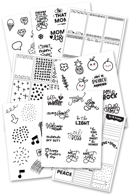 Black and White Planner Stickers {150+ Stickers}