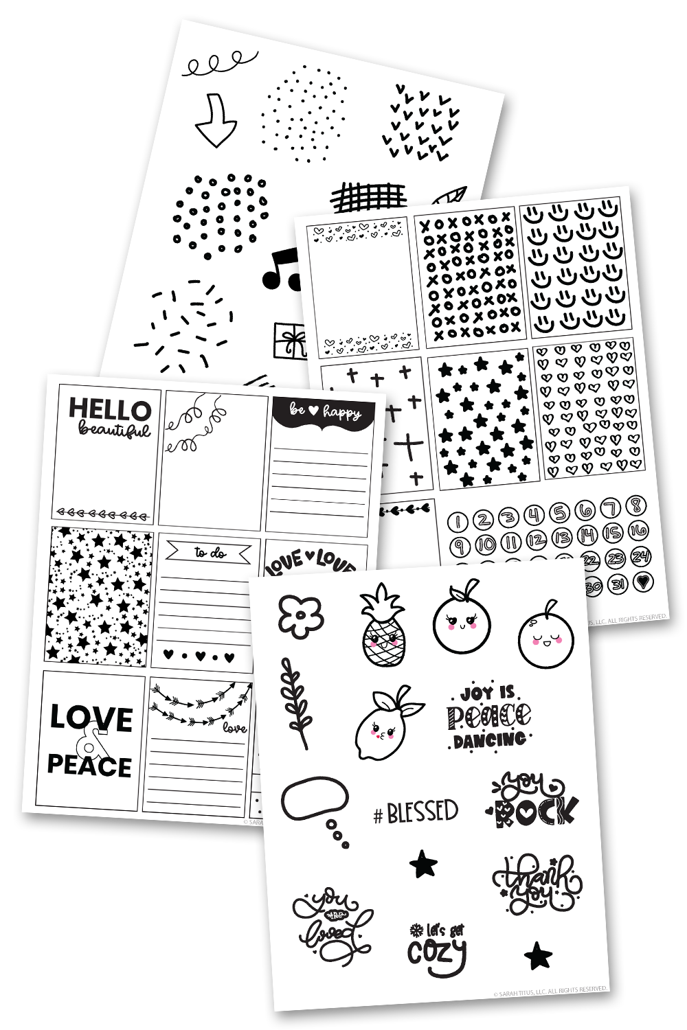Black and White Planner Stickers {150+ Stickers} – Sarah Titus