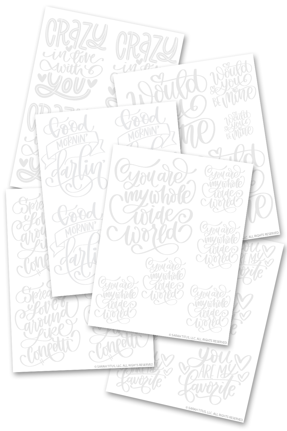 Calligraphy Hand Lettering Practice Sheets {6 Pages} – Sarah Titus