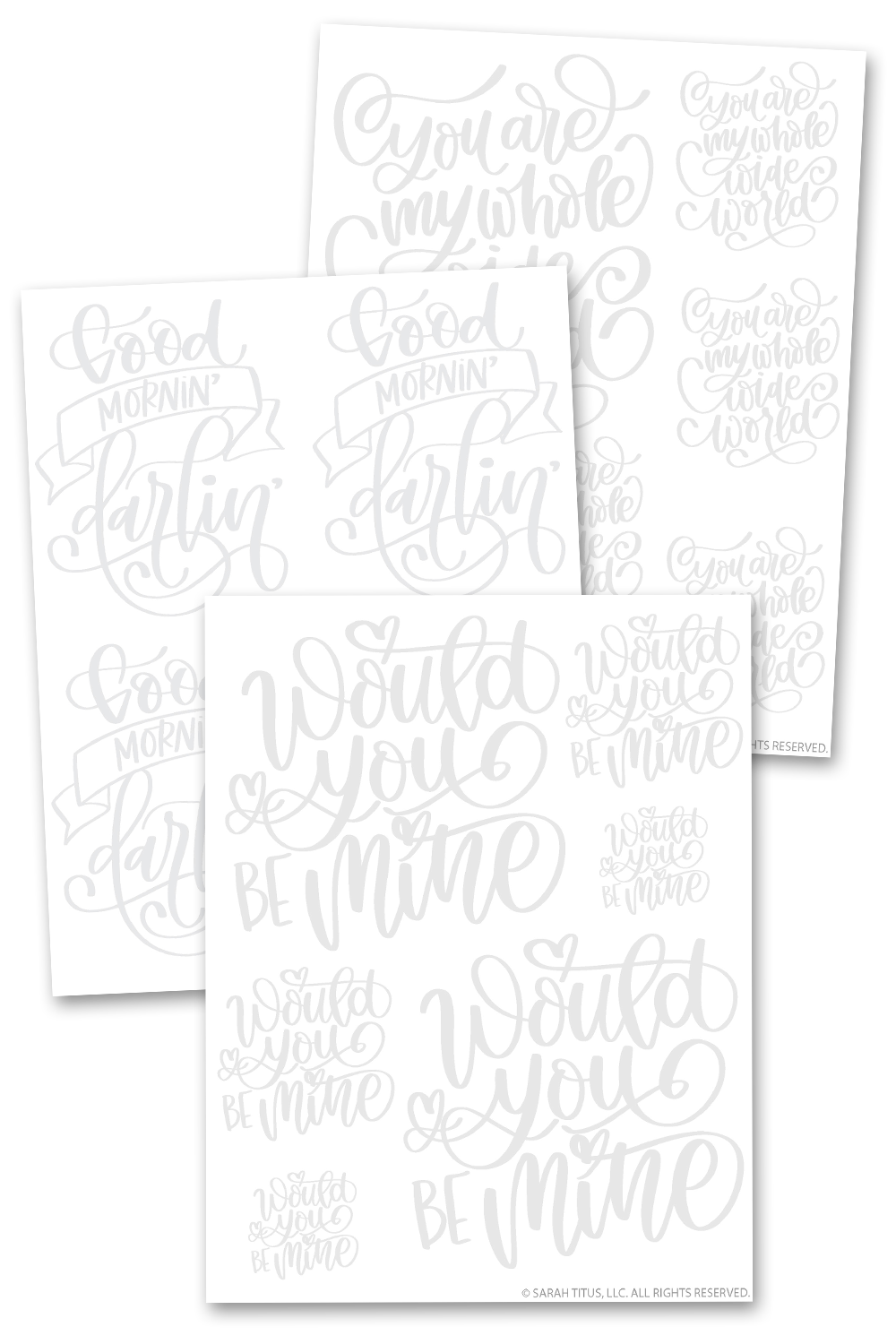 Calligraphy Hand Lettering Practice Sheets